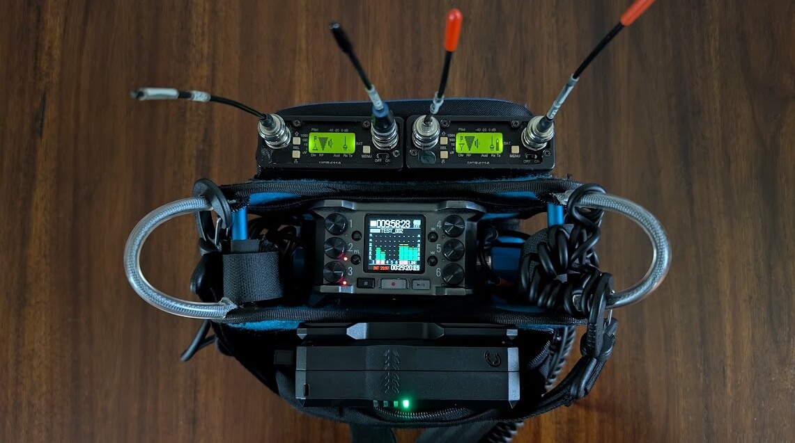 Production sound bag setup