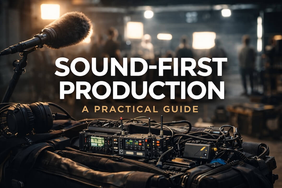 A photo of various audio equipment for film